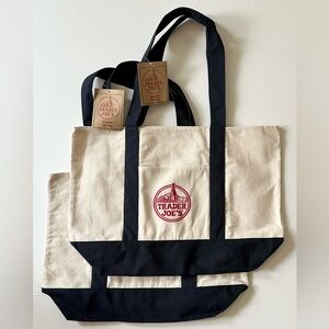TRADER JOE’S REUSABLE FABRIC TOTE SET/2 BRAND NEW W/TAGS